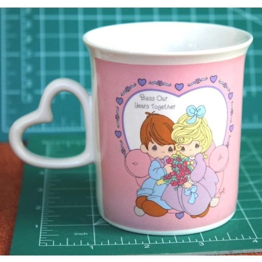 Vintage 1996 Precious Moments Enesco Mug Heart Handle Bless Our Years Together‎